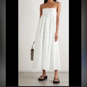 Matteau Broderie Anglaise Organic Cotton-poplin Dress Eyelet White Embroidered